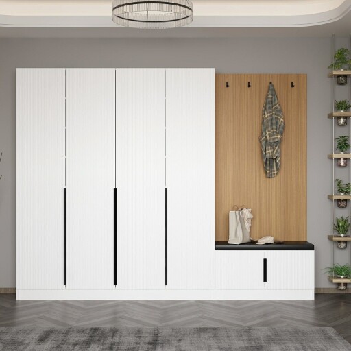 Cuier de perete, Minerva, Noah, 270x210x35 cm, PAL, Alb