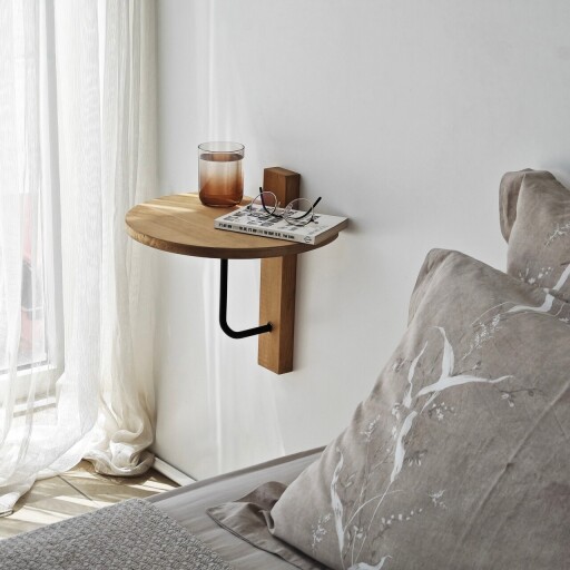 Raft de perete, Neostill, Reve, 35x35 cm, Lemn, Negru / Stejar