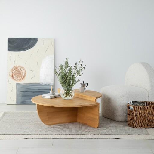 Set masute de cafea, Neostill, Podium Wood, Lemn masiv de pin, Stejar