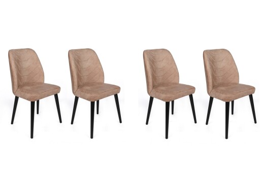 Set scaune 4 piese, Nmobb, Dallas-523 V4, Metal, Nurca / negru