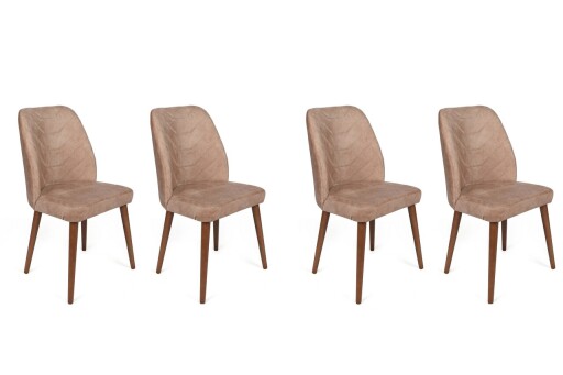 Set scaune 4 piese, Nmobb, Dallas-553 V4, Metal, Nurca / Nuc