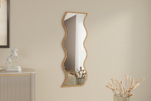 Oglinda decorativa, Hanah Home, Safi, Alb / Natural