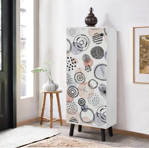 Pantofar, Vella, Vegas, 50x135x38 cm, PAL, Alb/Negru