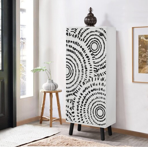 Pantofar, Vella, Vegas, 50x135x38 cm, PAL, Alb/Negru