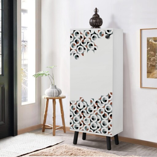 Pantofar, Vella, Vegas, 50x135x38 cm, PAL, Alb/Negru