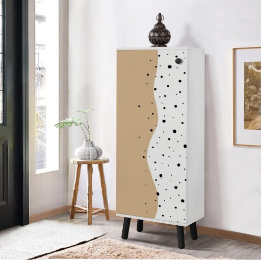 Pantofar, Vella, Vegas, 50x135x38 cm, PAL, Alb/Negru