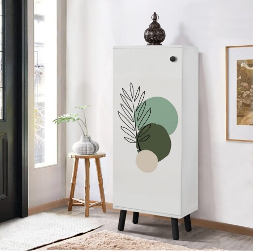 Pantofar, Vella, Vegas, 50x135x38 cm, PAL, Alb/Negru