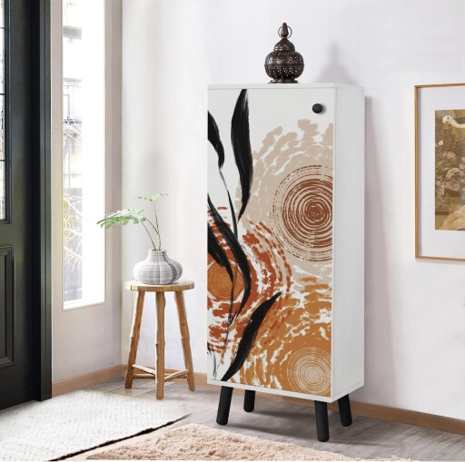 Pantofar, Vella, Vegas, 50x135x38 cm, PAL, Alb/Negru