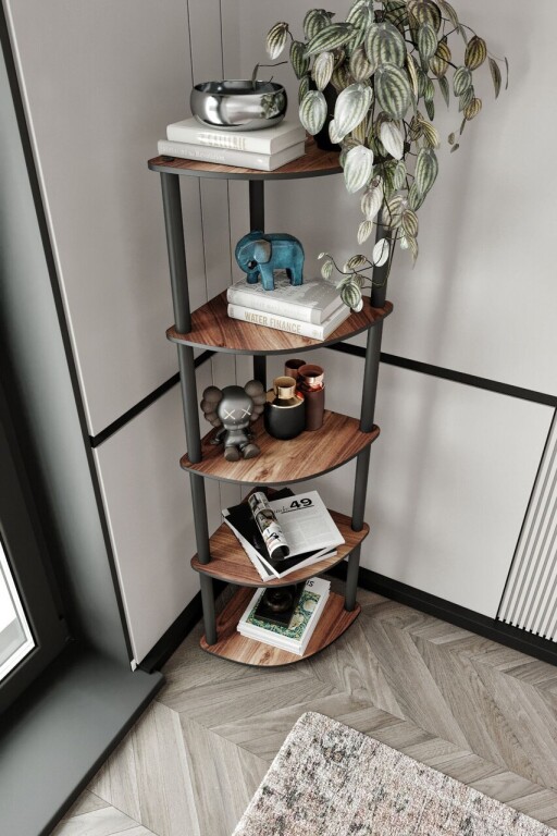 Corp biblioteca, Poter, Bookcase 5 Corner, 34x139x34 cm, MDF , Maro