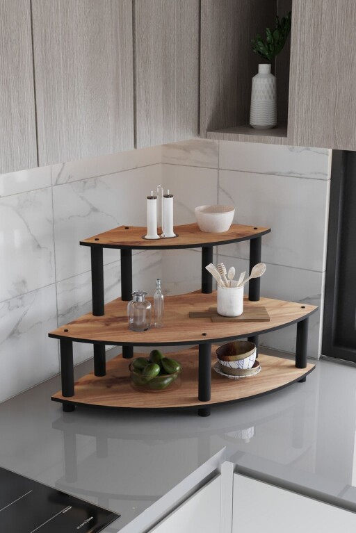 Raft de bucatarie, Poter, Countertop, 70x38x42 cm, MDF , Maro