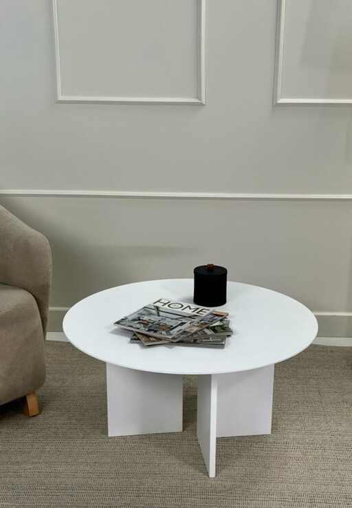 Masuta de cafea, Rotexa, Leo 42, 80x42x80 cm, MDF , Alb