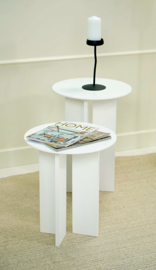 Set masute de cafea, Rotexa, Leo (55 + 45), MDF , Alb