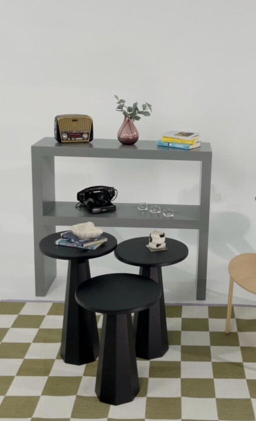 Set masute 2 piese, Rotexa, Lilyum (57 + 52 + 47), MDF , Negru