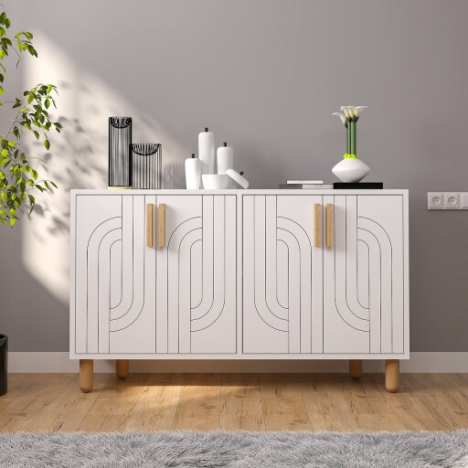 Consola, Odessa, Rodney, 120x73 cm, PAL, Alb