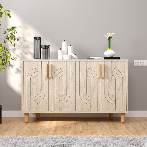 Consola, Odessa, Rodney, 120x73 cm, PAL, Travertin