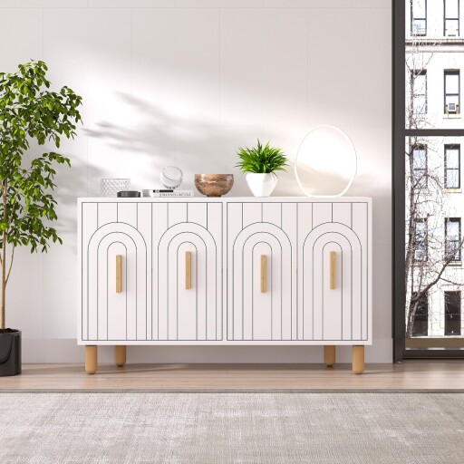 Consola, Odessa, Tiger, 120x73 cm, PAL, Alb