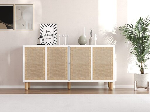 Consola, Odessa, Leıla, 150x73x36 cm, PAL, Alb