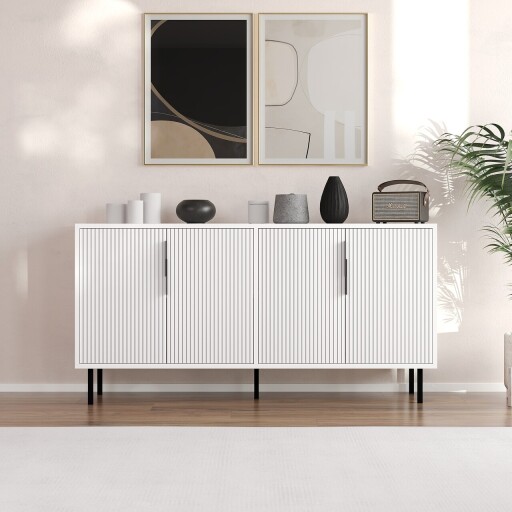 Consola, Odessa, Clara, 150x75x36 cm, PAL, Alb