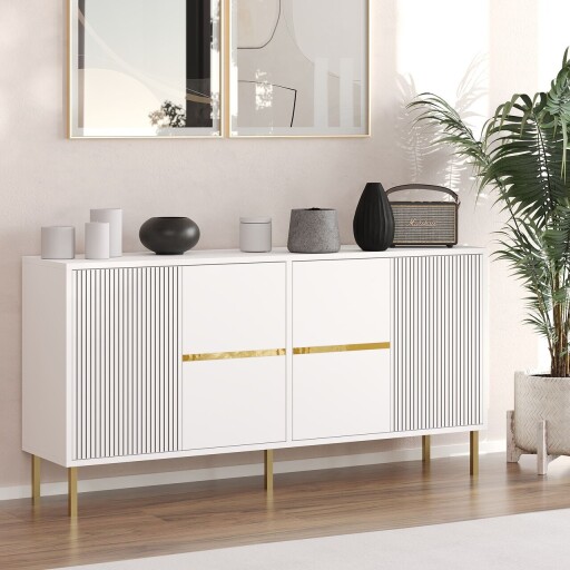 Consola, Odessa, Nedara, 150x75x36 cm, PAL, Alb