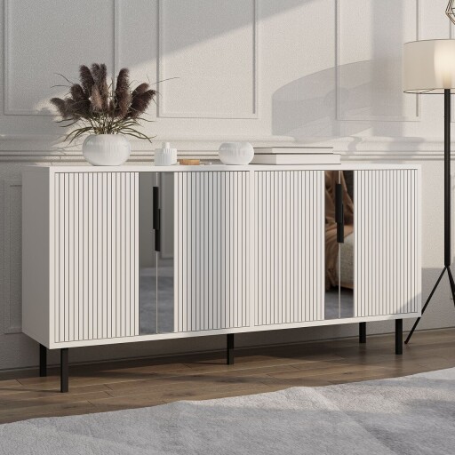 Consola, Odessa, Caresa, 150x75x36 cm, PAL, Alb