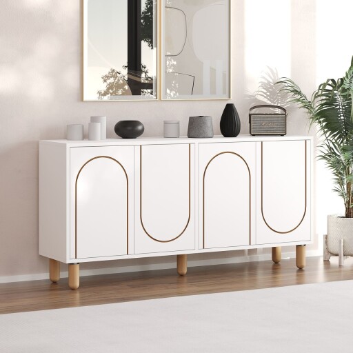 Consola, Odessa, Verona, 150x73x36 cm, PAL, Alb