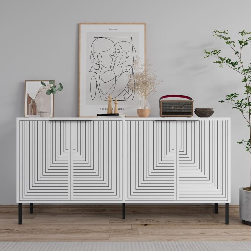 Consola, Odessa, Lurea, 150x75x36 cm, PAL, Alb