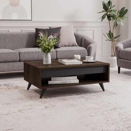 Masuta de cafea, Odessa, Century, 90x38x60 cm, PAL, Maro