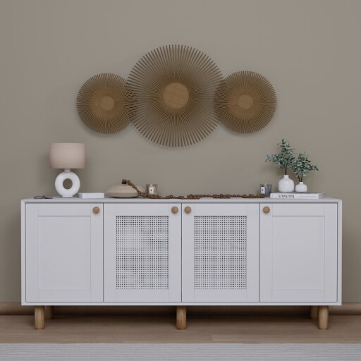 Consola, Miwood, Bohemian 1600-146, 180x75x40 cm, PAL, Alb