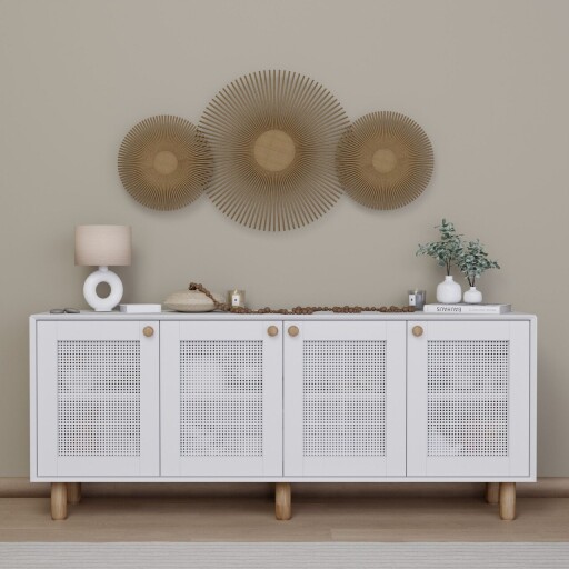 Consola, Miwood, Bohemian 1600-134, 180x75x40 cm, PAL, Alb