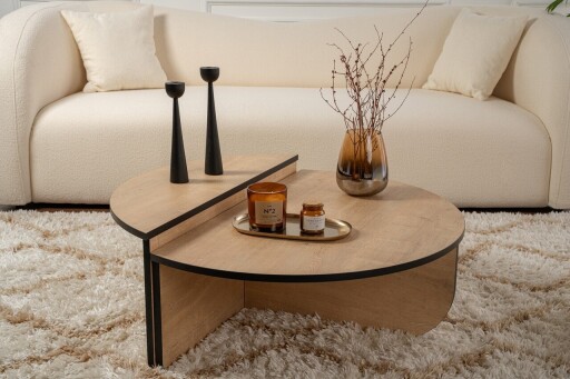 Masuta de cafea, Nordure, Orion, PAL, Stejar Miere / Negru