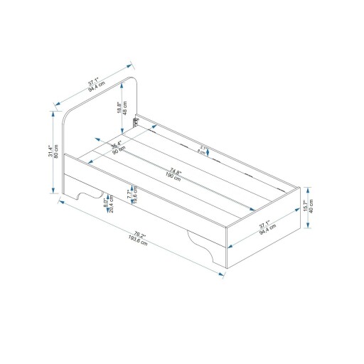 Pat de o persoană, Arnetti, Luses, PAL, Pin Atlantic / Bej