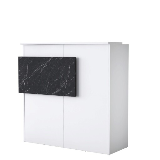 Masa de receptie, Rani, MA102, 110x110x40 cm, PAL, Alb / Antracit