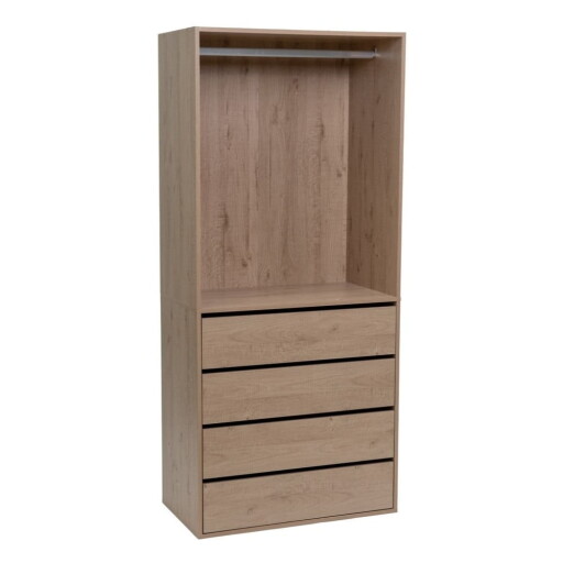 Dulap modular în culoare naturală deschis cu aspect de lemn de stejar 80x180x45 cm Modular – Casa Selección