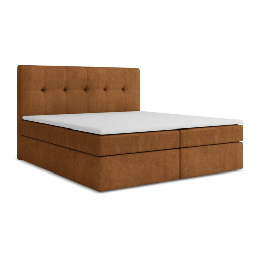 Pat boxspring teracotă cu spațiu de depozitare 160x200 cm Palta – Makamii