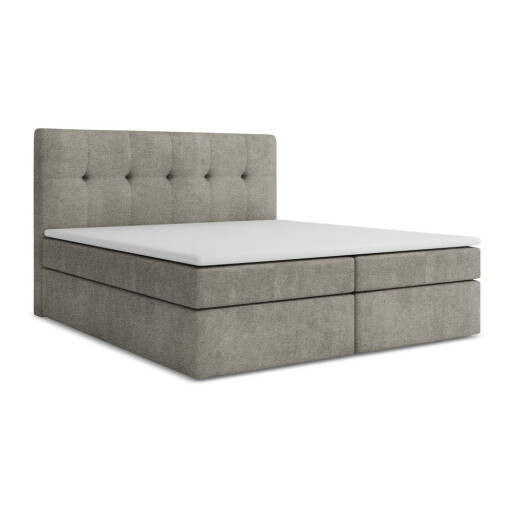 Pat boxspring gri cu spațiu de depozitare 160x200 cm Palta – Makamii