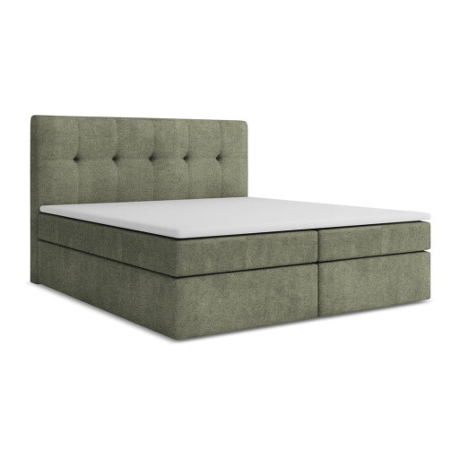 Pat boxspring verde cu spațiu de depozitare 160x200 cm Palta – Makamii