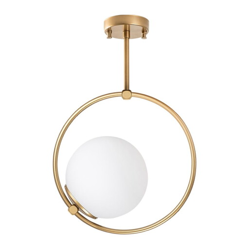 Plafonieră aurie cu abajur din sticlă 39x26 cm Dolunay – Opviq lights