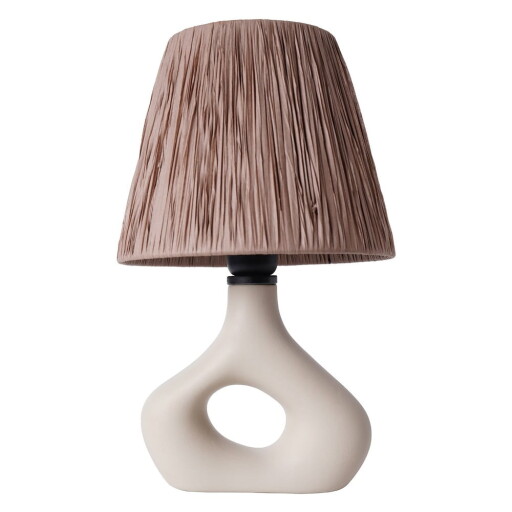 Veioză bej cu abajur din sfoară din hârtie (înălțime 40 cm) Serin – Opviq lights