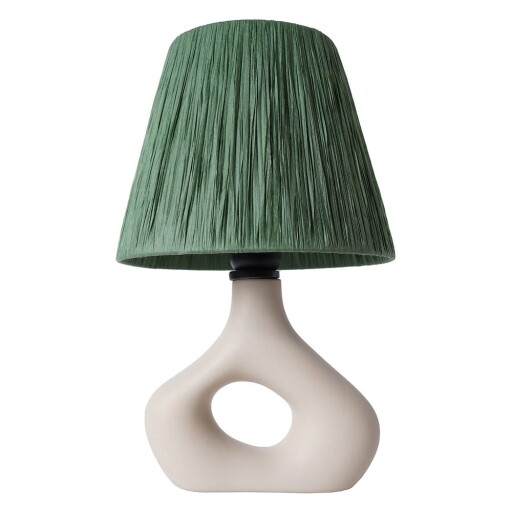 Veioză verde cu abajur din sfoară din hârtie (înălțime 40 cm) Serin – Opviq lights