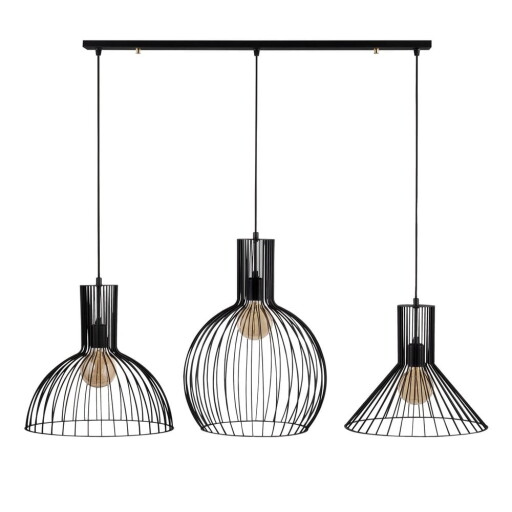 Lustră neagră cu abajur din metal Fellini – Opviq lights