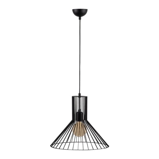 Lustră neagră cu abajur din metal ø 38 cm Fellini – Opviq lights
