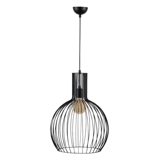 Lustră neagră cu abajur din metal ø 38 cm Fellini – Opviq lights