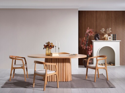 Set masa si 4 scaune, Hanah Home, Atlantis, Natural