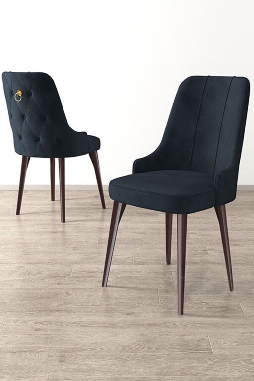 Set scaune 6 piese, Hanah Home, Newa, Antracit/Maro