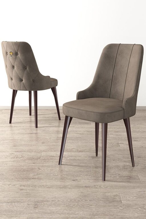 Set scaune 6 piese, Hanah Home, Newa, Cappuccino/Maro