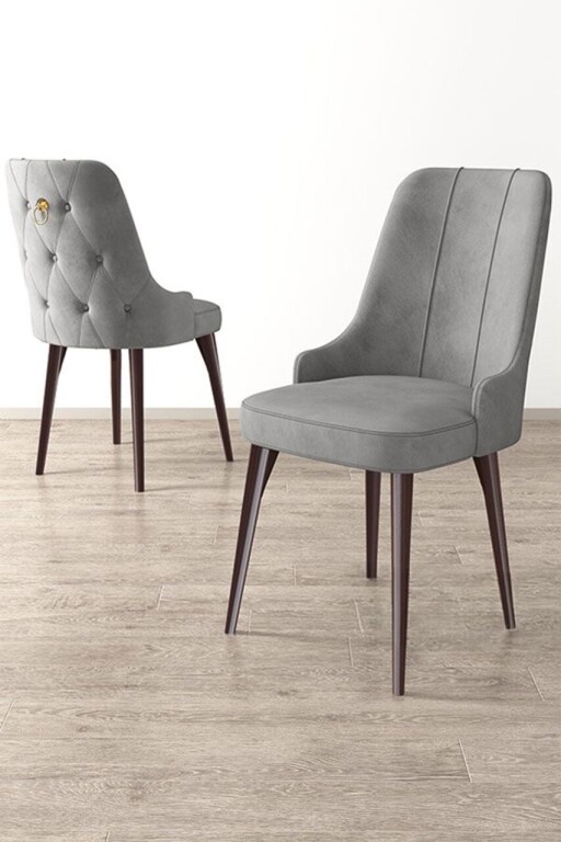 Set scaune 6 piese, Hanah Home, Newa, Gri/Maro