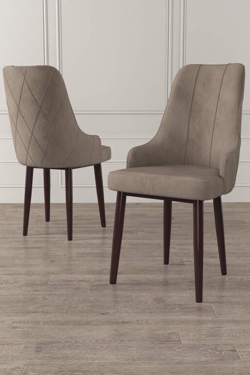 Set scaune 6 piese, Hanah Home, Trex, Cappuccino/Maro