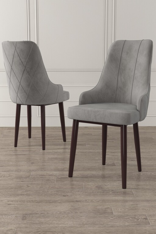 Set scaune 6 piese, Hanah Home, Trex, Gri/Maro