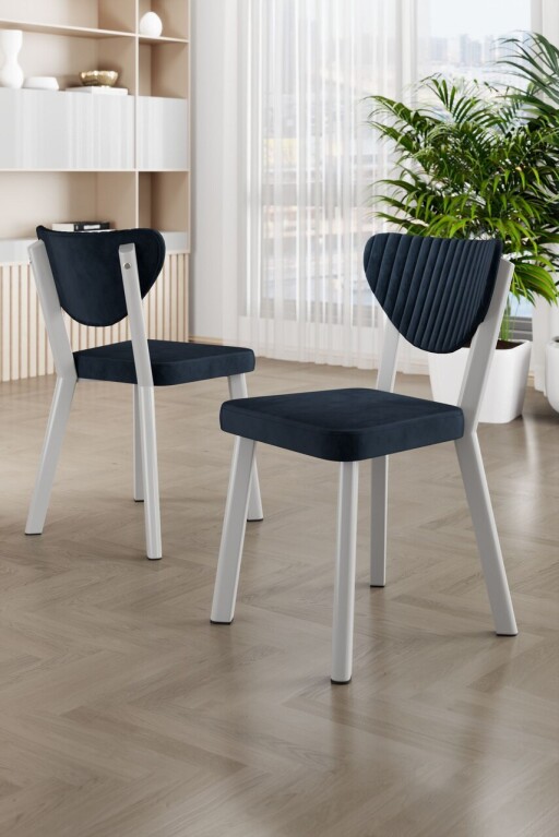 Set scaune 6 piese, Hanah Home, Arfe, Antracit/Alb