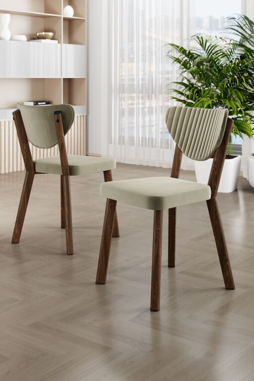 Set scaune 6 piese, Hanah Home, Arfe, Crem/Maro